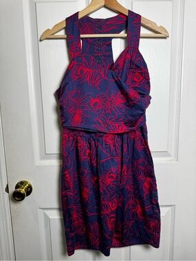 Rare Early FARM Rio Brazil Navy Dress Open Back Cotton Size Medium
